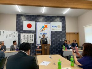 令和7年6月12日　能都ロータリークラブにチャリティーオークション支援金渡し